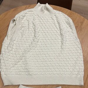 Free People Cream Cowl Neck Sweater